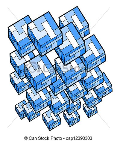Vector Clipart Of Blue Building   Creative Design Of Blue Building