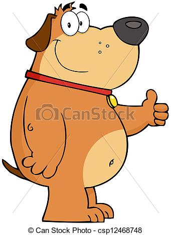 Vector Of Fat Dog Showing Thumbs Up   Smiling Fat Dog Showing Thumbs    