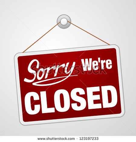 We Are Closed Sign   Closed Retail Store Red Vector Illustration