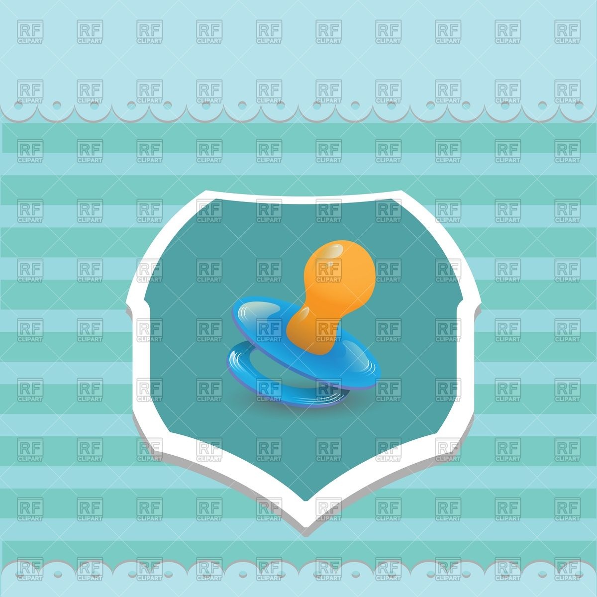 Blue Baby Card With Blue Pacifier Vector