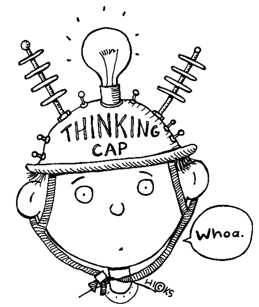 Cartoon Of Kid In Thinking Cap Getting Mind Blown 