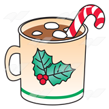 Christmas Mug With Hot Chocolate Marshmallows And A Candy Cane