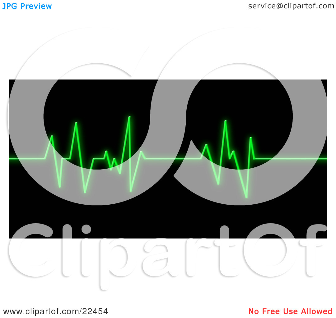 Clipart Illustration Of A Bright Green Heart Rate Monitor Keeping