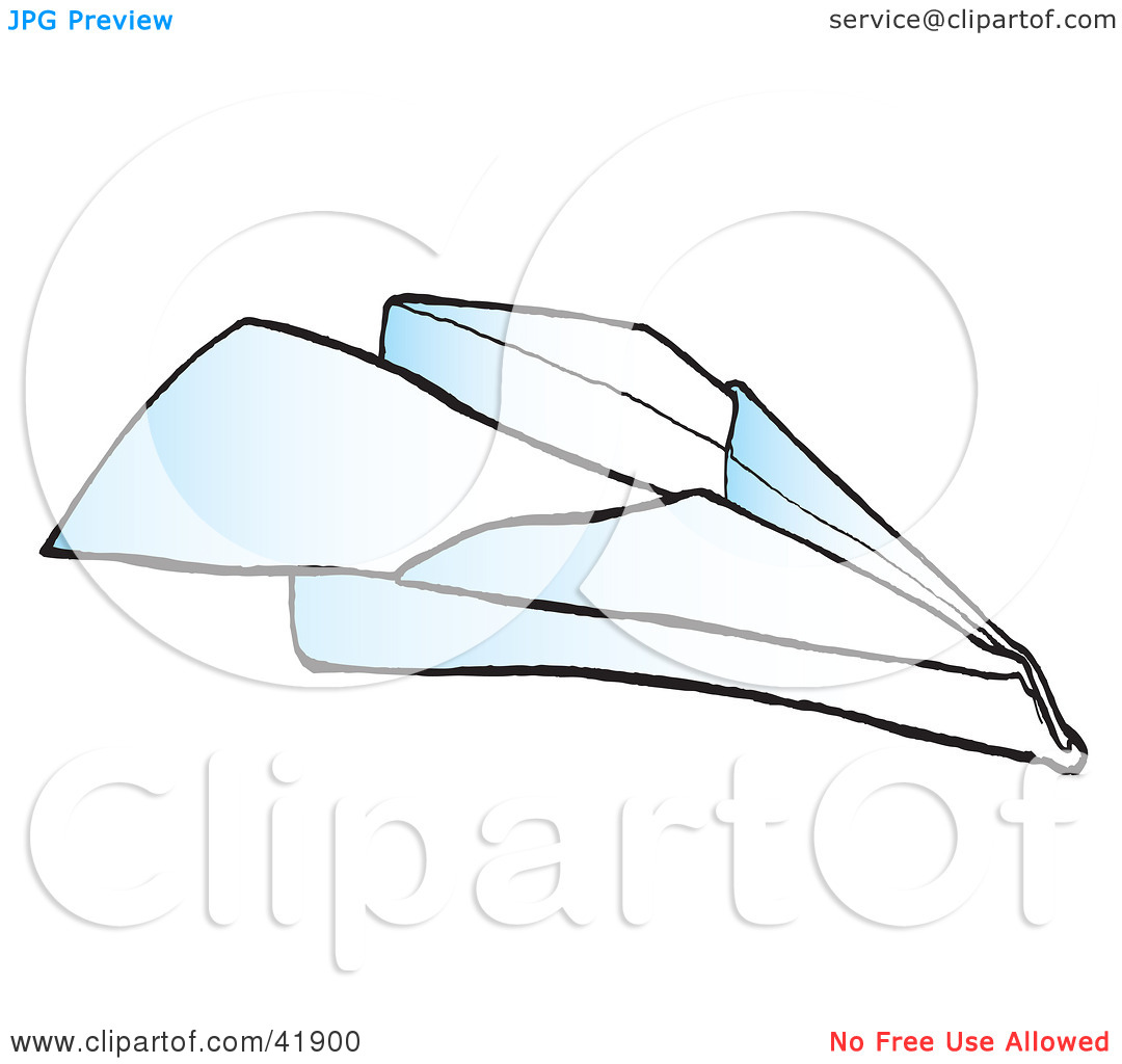 Clipart Illustration Of A Flying Paper Airplane By Snowy  41900