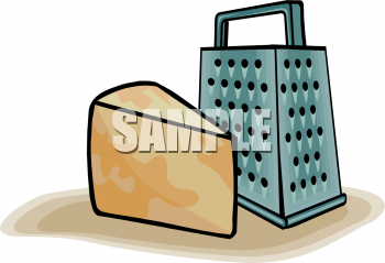 Clipart Picture Of A Cheese Grater And A Wedge Of Parmesan    