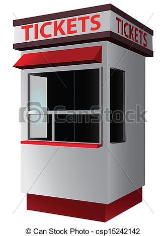 Drawing Of Ticket Booth For The Sale Of Tickets For Attractions And    