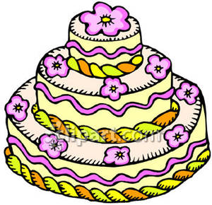 Fancy Decorated Cake   Royalty Free Clipart Picture