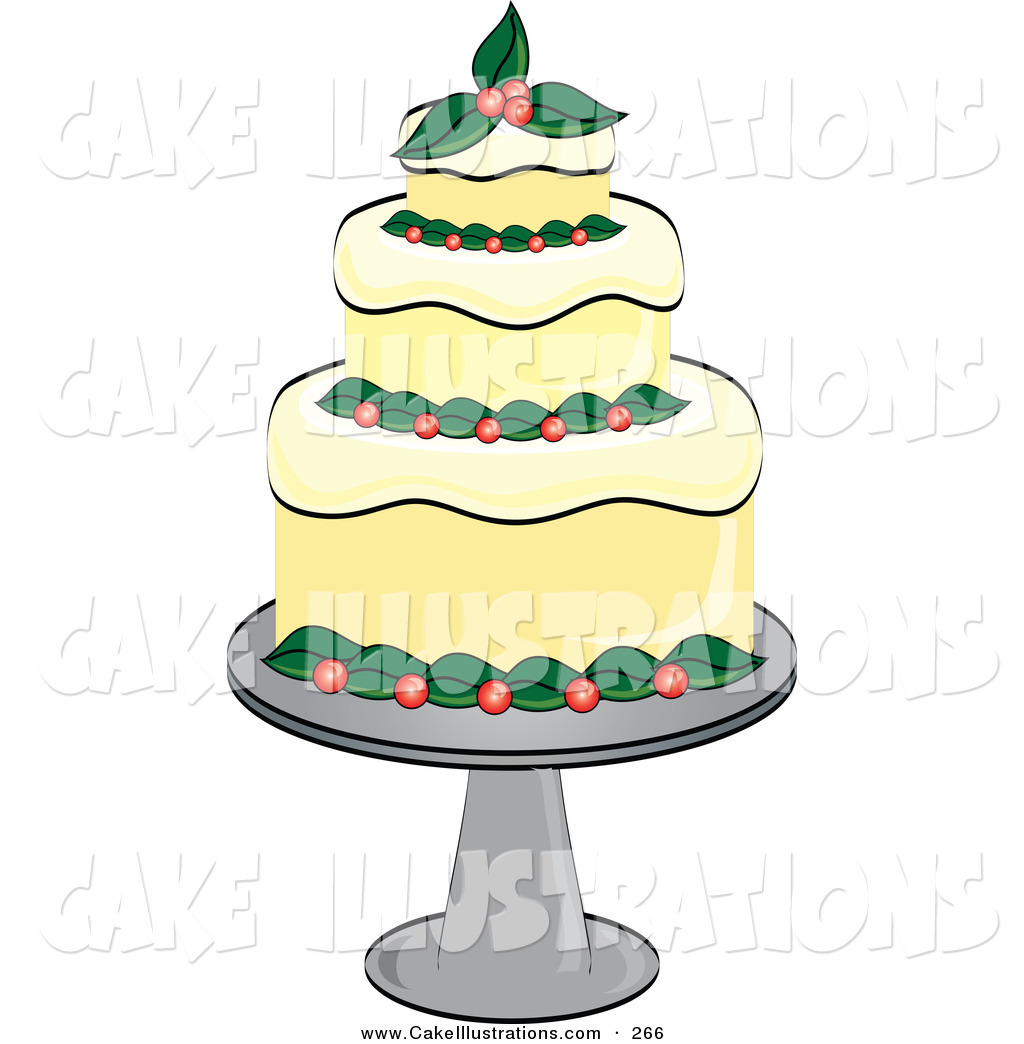 Festive And Fancy Three Tiered Christmas Cake By Pams Clipart    266