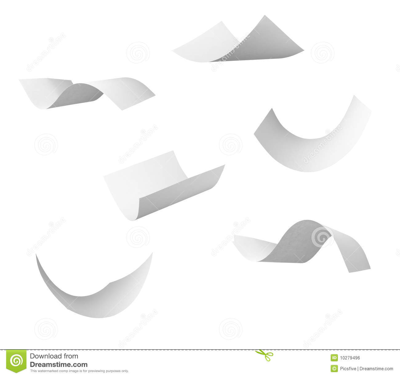 Flying Papers Clipart Blank Curl Paper Flying In
