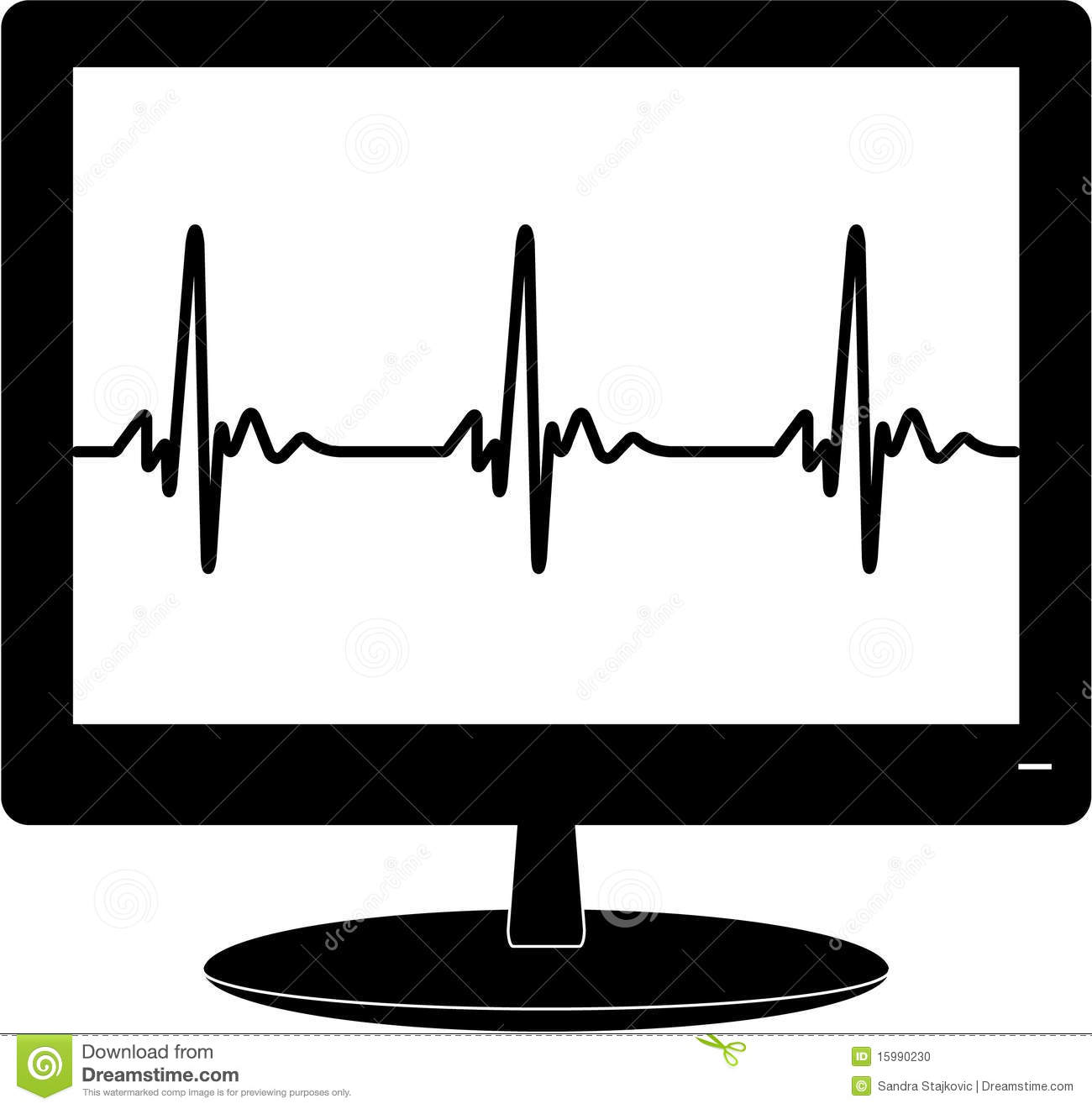 Monitor With Heartbeat On Screen Stock Photo   Image  15990230