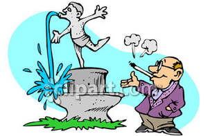 Old Guy At The Fountain Of Youth   Royalty Free Clipart Picture