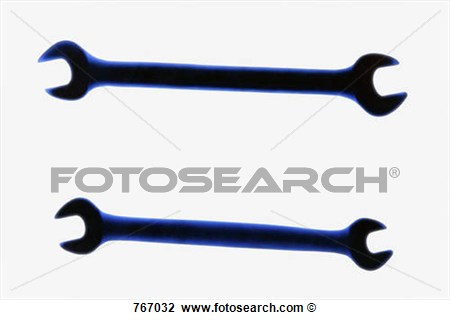 Open End Wrench Clipart Stock Photo   Two Double Open End Wrenches