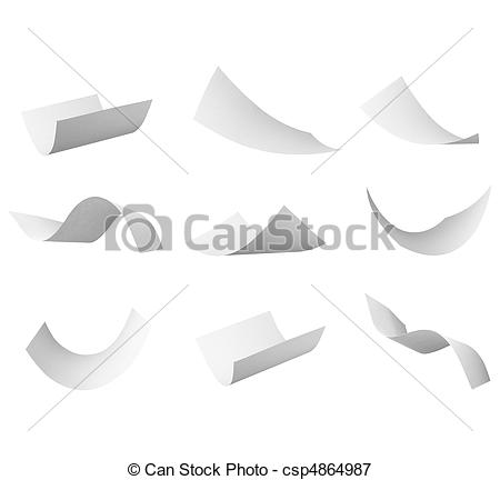Picture Of Blank Curl Paper Flying In Wind   Group Of Flying Papers On