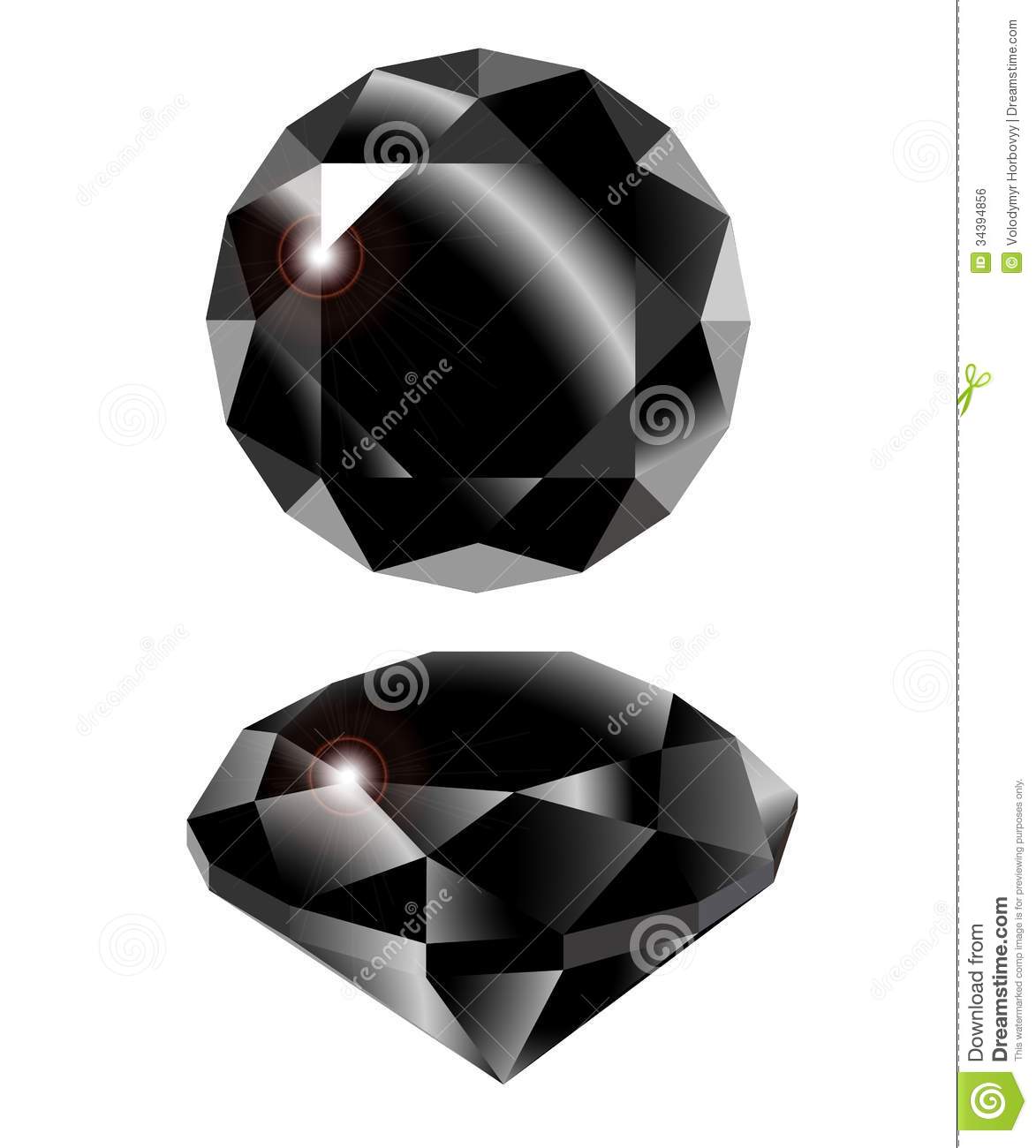 Vector Black Diamond On White Background  Clip Art