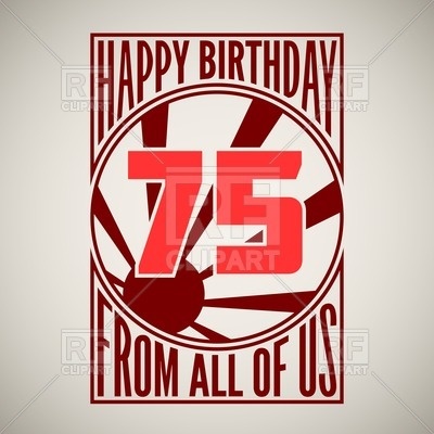 75th Anniversary   Retro Style Birthday Poster Hanging On The Wall    