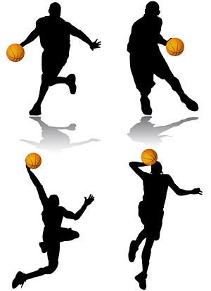 Basketball Action Figure Silhouettes Vector Graphics   Clipart Me