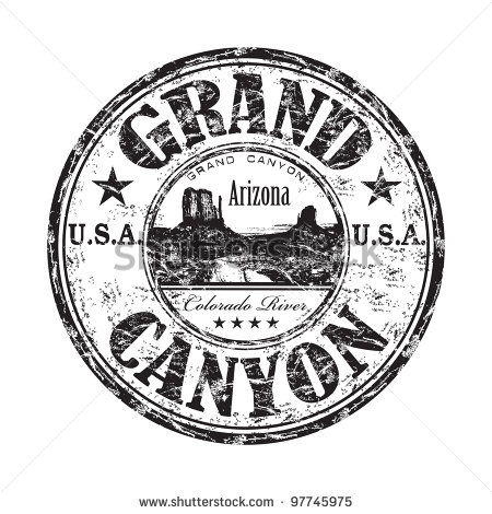 Black Grunge Rubber Stamp With The Name Of The Grand Canyon From    