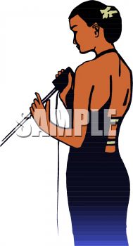 Black Woman Singing Clip Art   Royalty Free Clipart Illustration