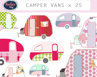 Campervan Clip Art Camper Vans Retro Clip Art Retro Campers Vintage    