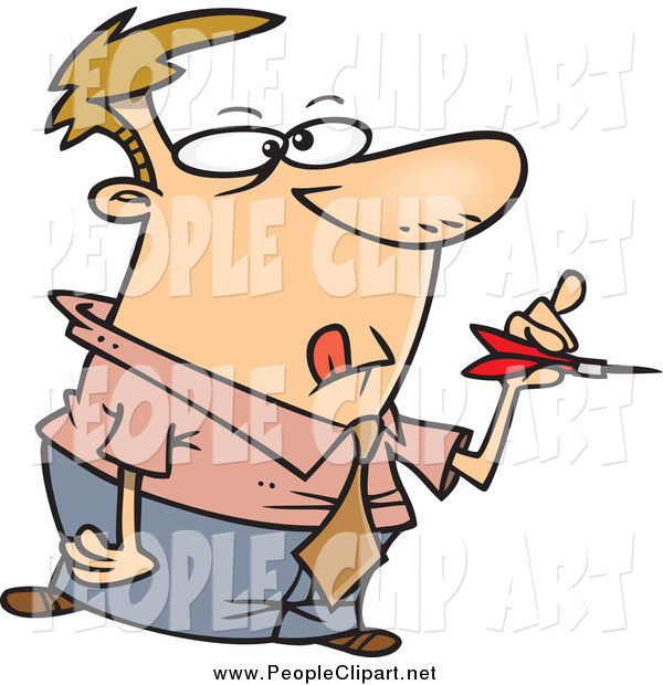 Clip Art Of A Cartoon Caucasian Businessman Throwing Darts By Ron