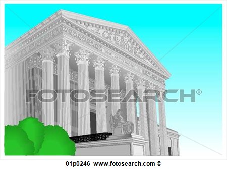 Clip Art Of Supreme Court Bldg 01p0246   Search Clipart Illustration