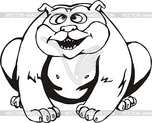Comic Fat Dog   Vector Clipart