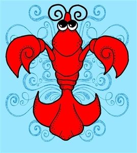 Crawfish Logo Clip Art   Crawfish Fleur De Lis Blue T Shirt
