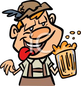 Drunk Man With A Pint Of Beer   Royalty Free Clipart Picture
