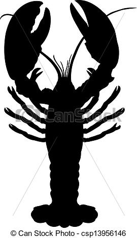 Eps Vector Of One Crawfish   Single Vector Silhouette Of Crawfish