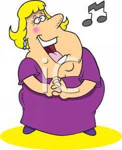 Fat Lady Singing   Royalty Free Clipart Picture