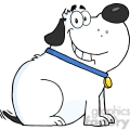 Fat White Dog Cartoon Mascot Character Royalty Free Rf Clipart Image