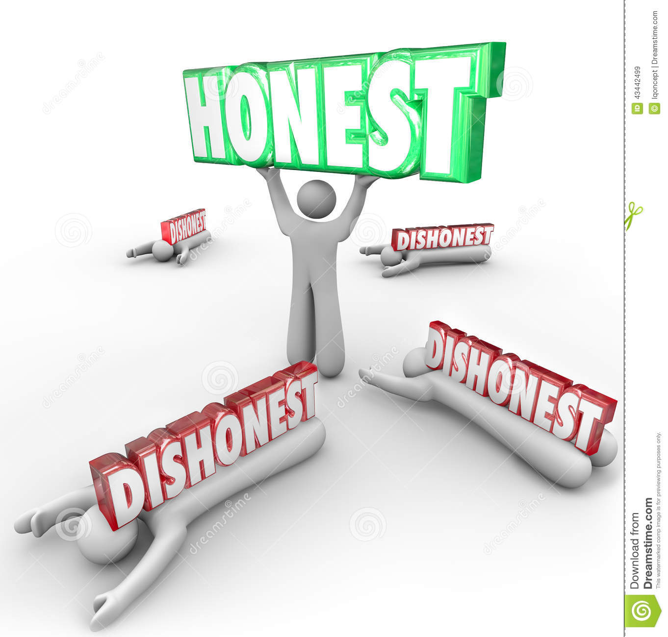 Honest Person Wins Vs Dishonest Competitors Strong Reputation Si Stock