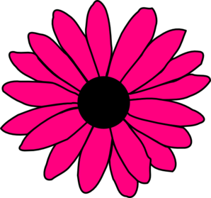 Hot Pink Daisy Clip Art At Clker Com   Vector Clip Art Online Royalty