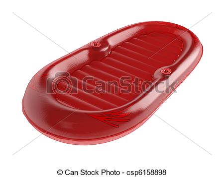 Inflatable Raft Isolated On White Background