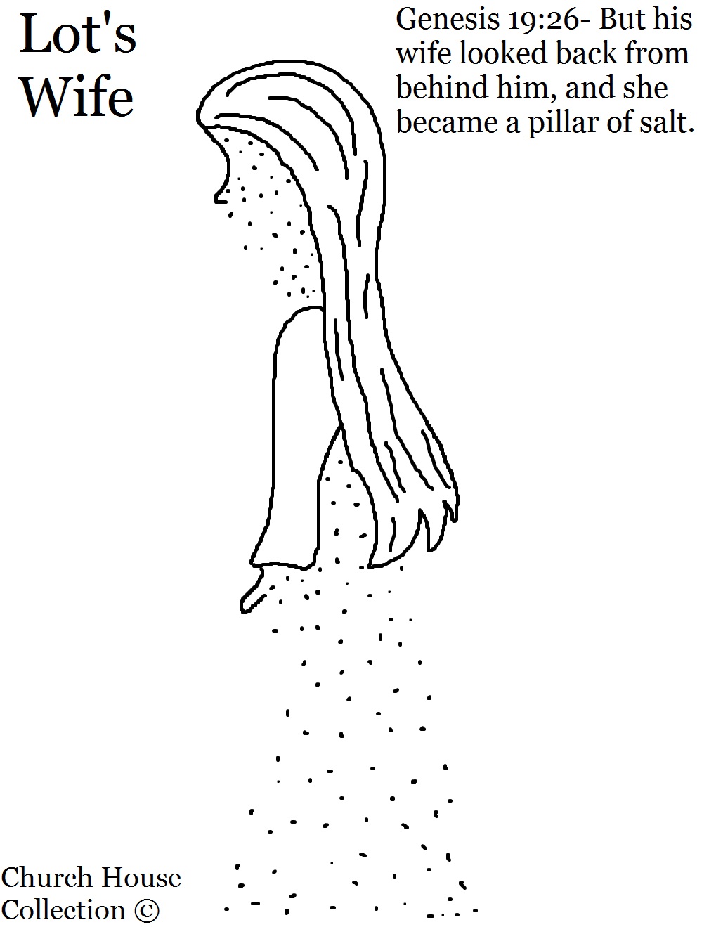 Lot S Wife Turned Into A Pillar Of Salt Coloring Page