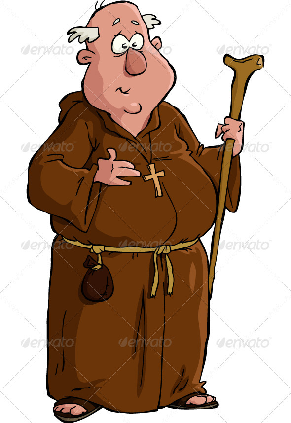 Medieval Monk  Isolated Object  No Transparency And Gradients Used