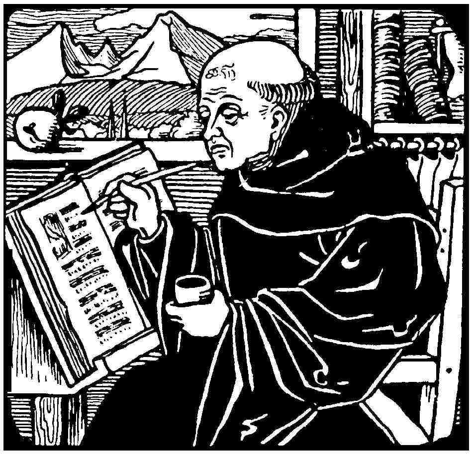 Medieval Monk Writing