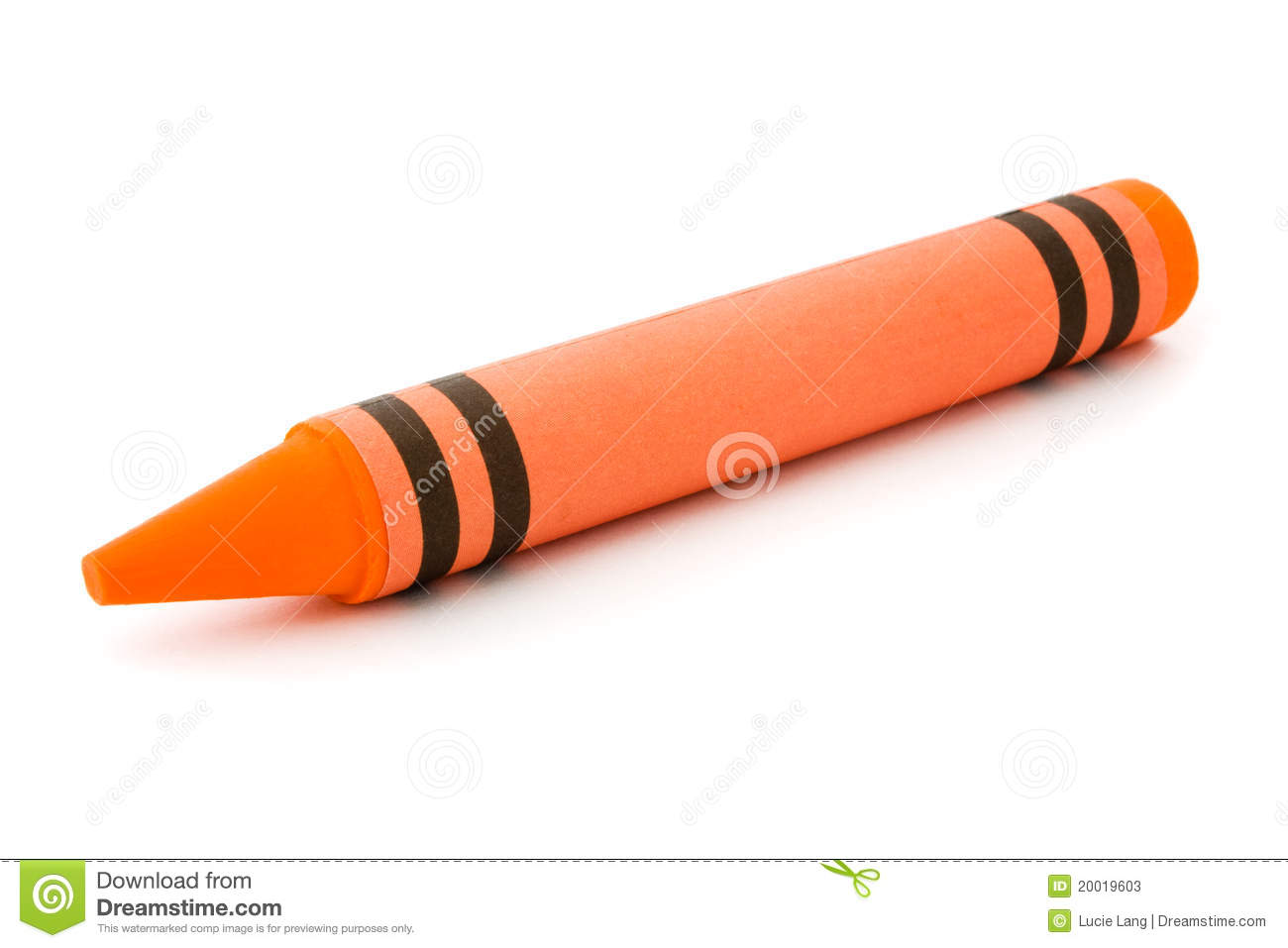 Orange Crayon Clipart Single Orange Crayon Isolated