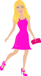 Party Girl Clipart Image   Drunk Floozy Blonde Bimbo Staggering Home
