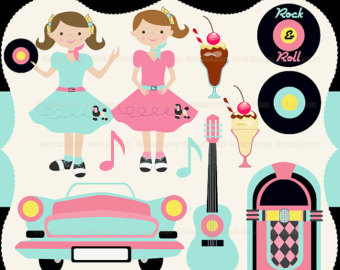 Popular Items For 50s Clipart On Etsy