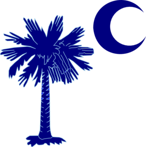 Sc Palmetto Tree   Blue Clip Art