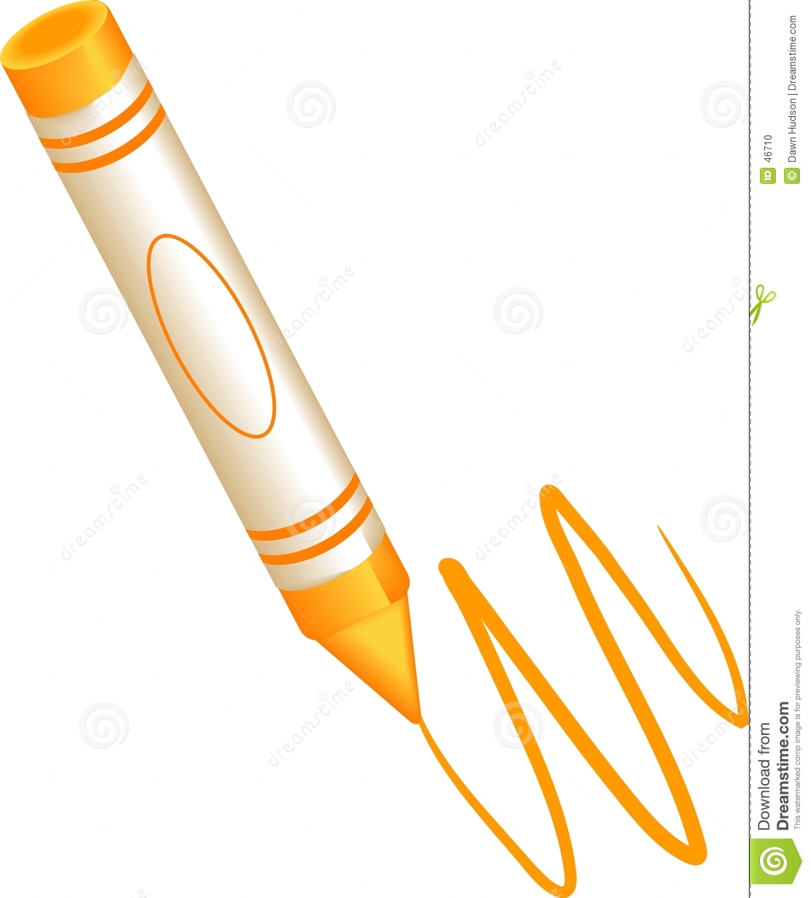 Single Crayon Clip Art Orange Crayon
