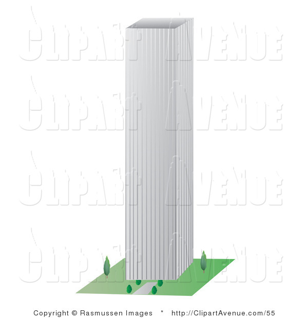 Avenue Clipart Of A Tall City Skyscraper Building By Rasmussen Images