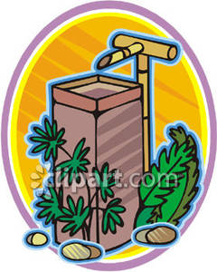 Bamboo Fountain   Royalty Free Clipart Picture