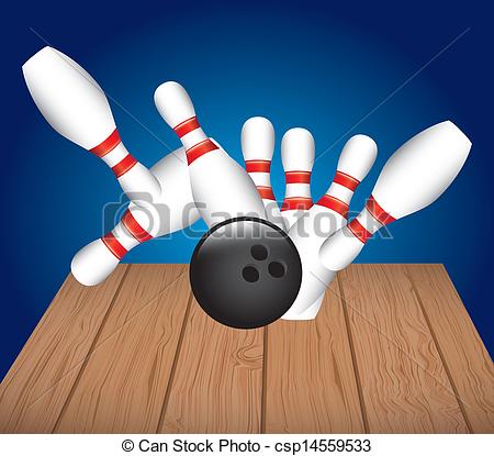 Bowling Alley Over Blue Background Vector Illustration