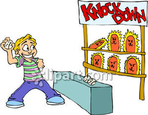 Boy Playing Carnival Game Royalty Free Clipart Picture