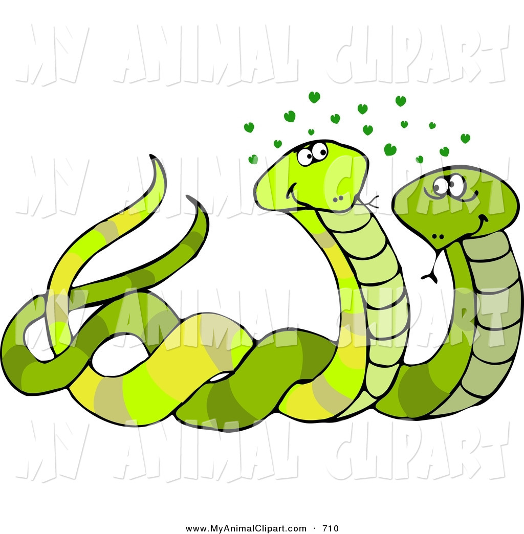 Clip Art Of A Green Snake Couple Entertwined By Djart    710