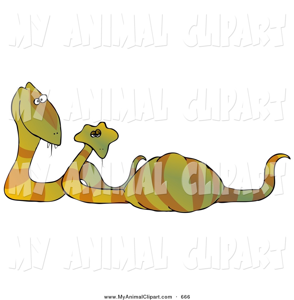 Clip Art Of A Happy Snake Couple Expecting Eggs On White By Djart