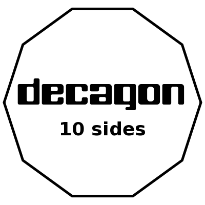 Decagon 10 Sides With Label    Education Geometry Decagon 10 Sides