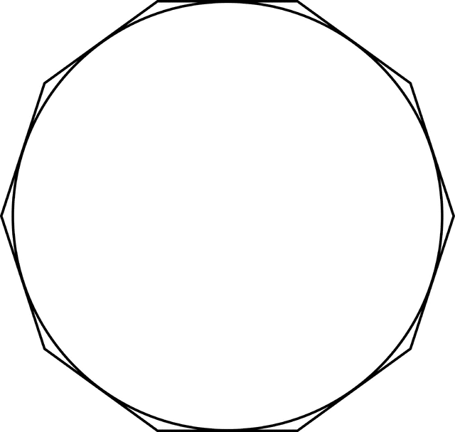 Decagon Circumscribed About A Circle   Clipart Etc